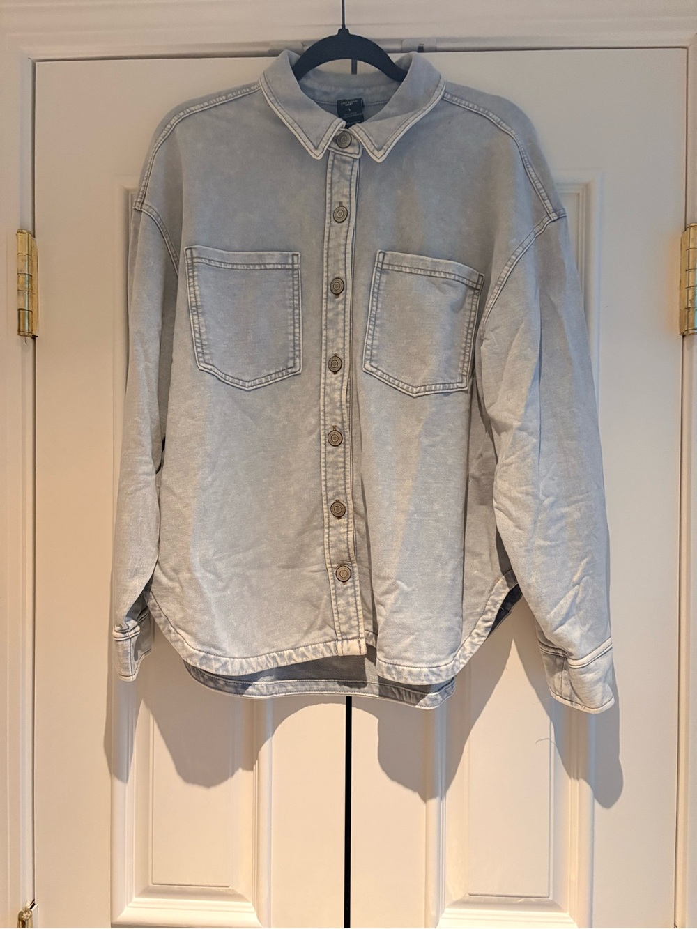 Relaxed Light Blue Washed Button-Down Shirt